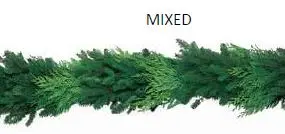 CHRISTMAS - GARLAND, THICK, 25FT, MIXED, CEDAR, PINE