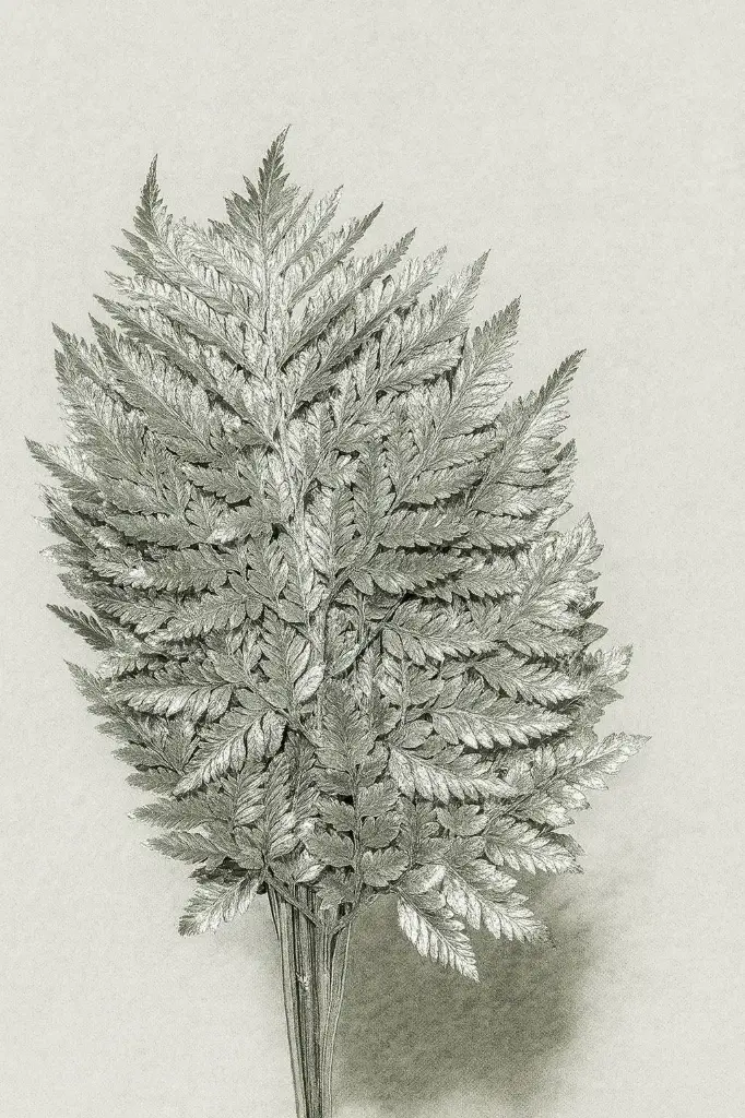 Greenery Leather Leaf Florida Tinted Silver