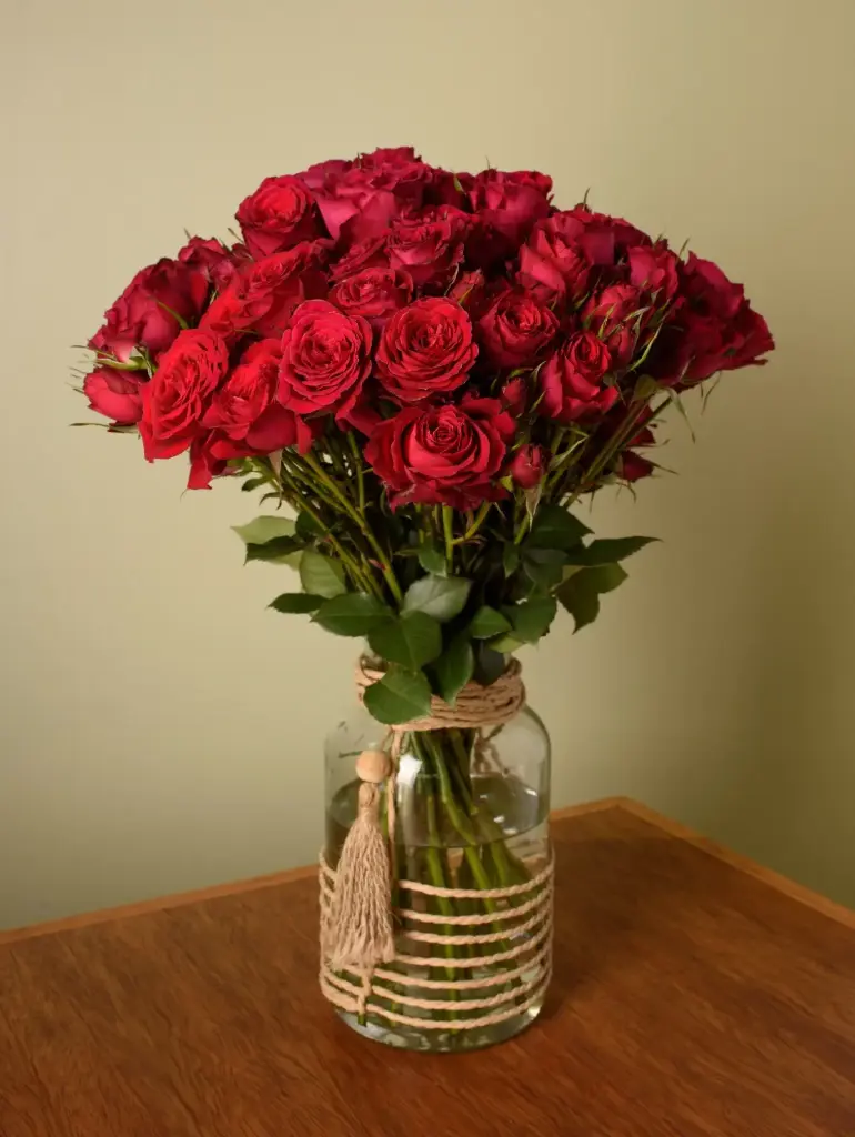  Spray Roses 50cm Red Amor Blossoms 
